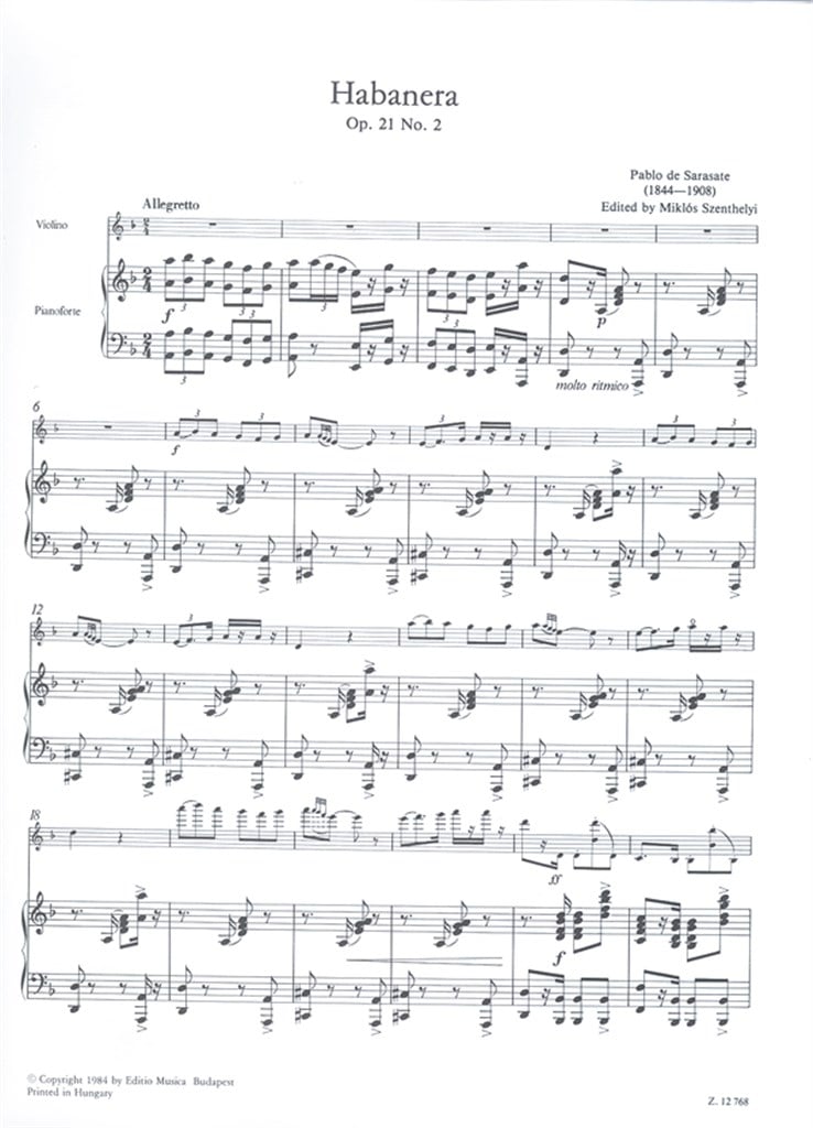 Spanische Tänze für Violine mit Klavierbegleitung